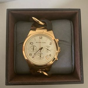 Tortoise shell and gold Michael Korda link watch